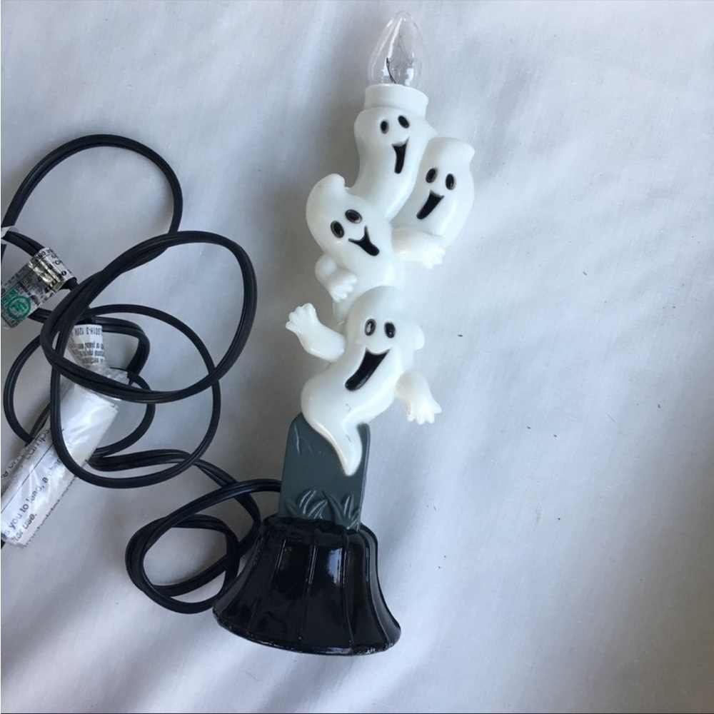 Vintage Blow Mold Plastic Ghosts Electric Candle 👻